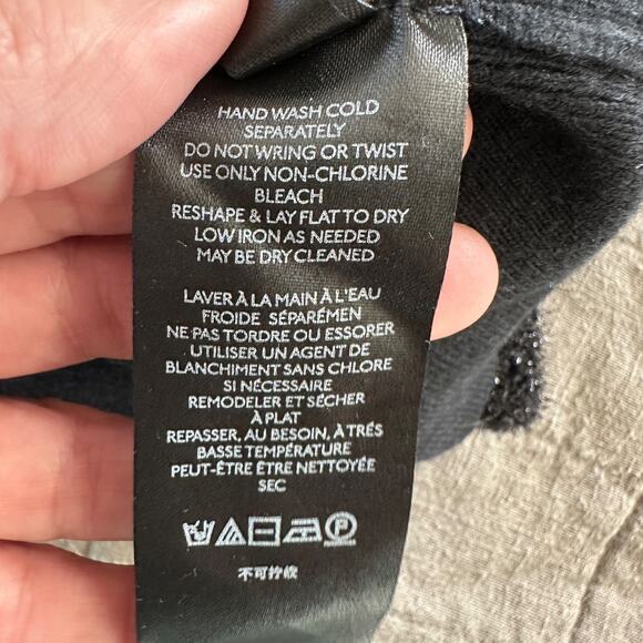 anthropologie maeve pamela black shimmer eyelash knit sweater xl tinsel pullover - Picture 8 of 8